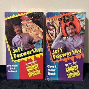 Jeff Foxworthy~You Might Be a Redneck & Check Your Neck VHS Comedy Bundle